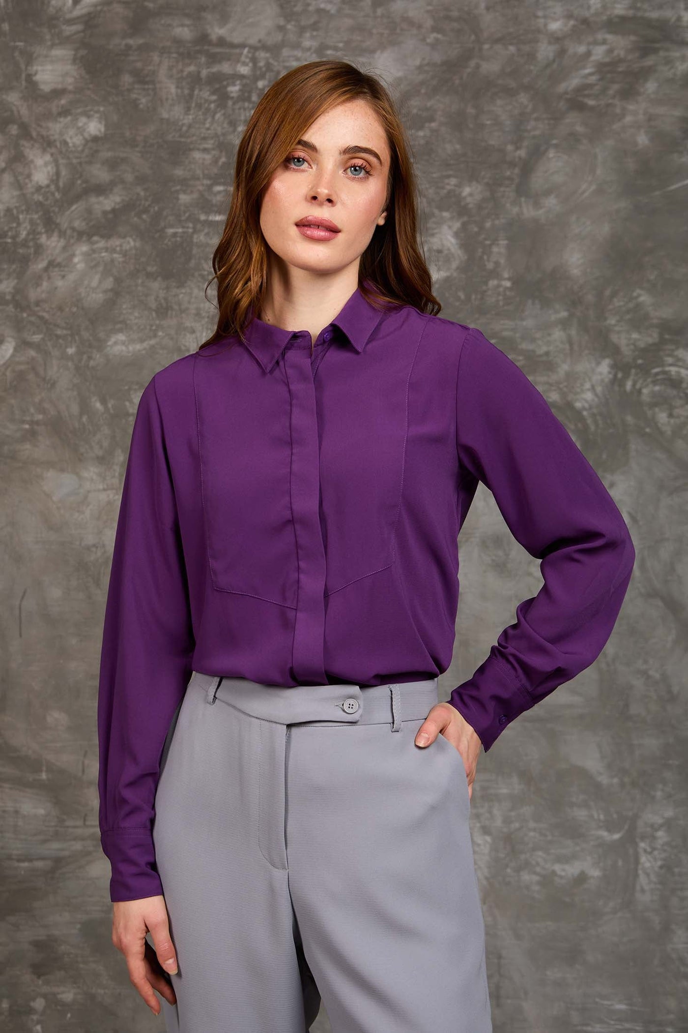 Women Regular Fit Blouse - Purple