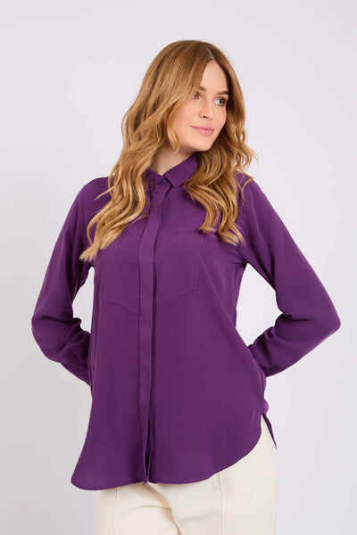 Women Regular Fit Blouse - Purple