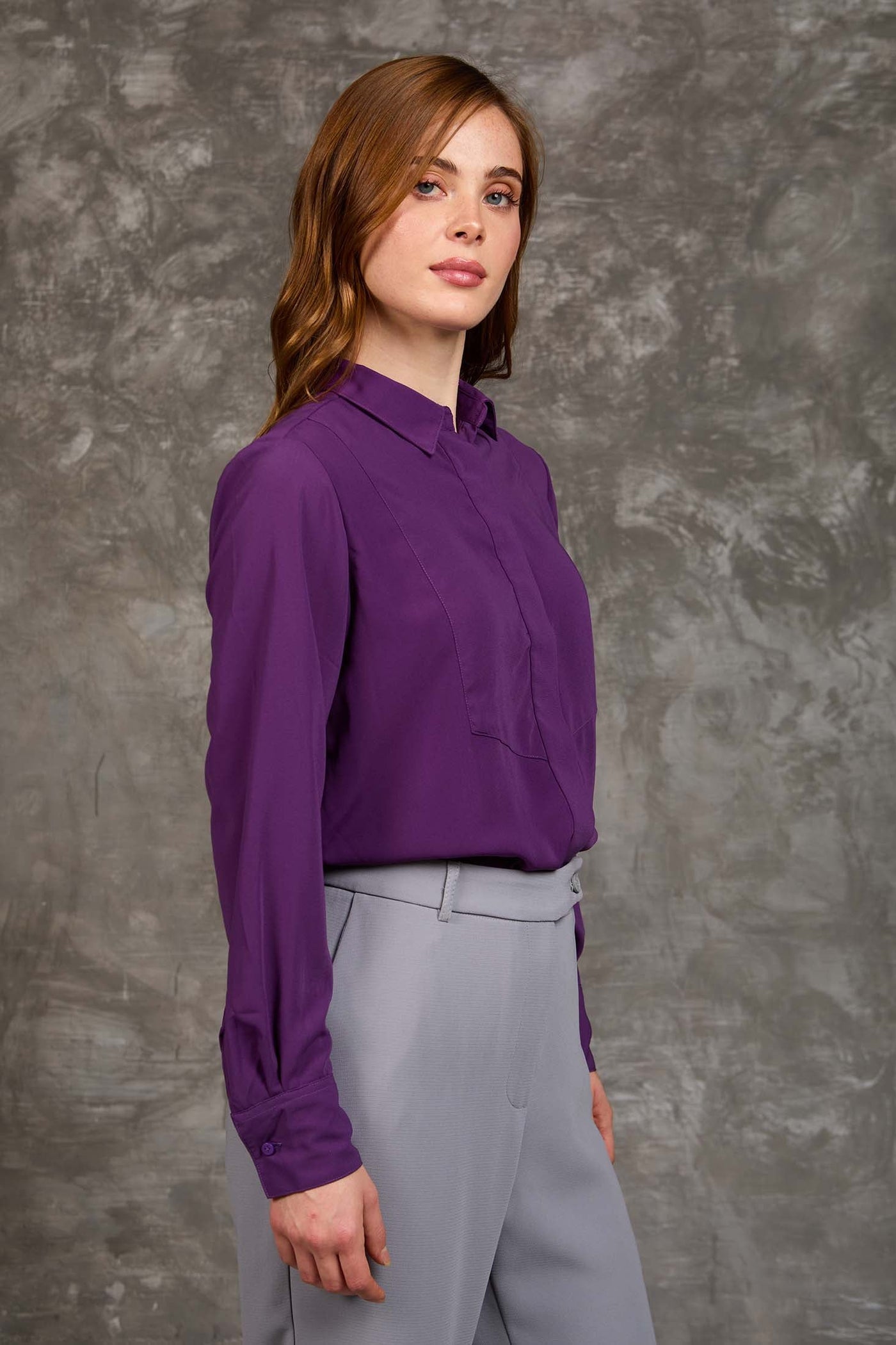 Women Regular Fit Blouse - Purple