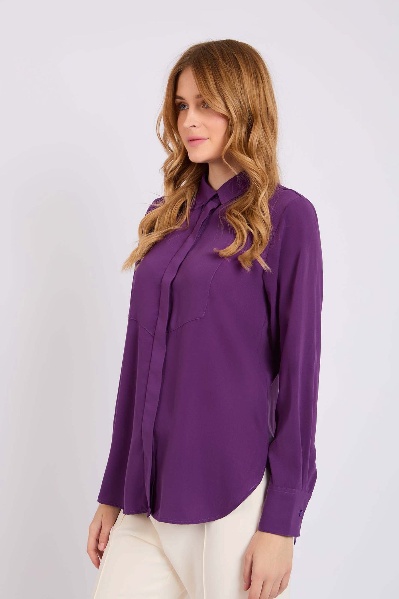 Women Regular Fit Blouse - Purple