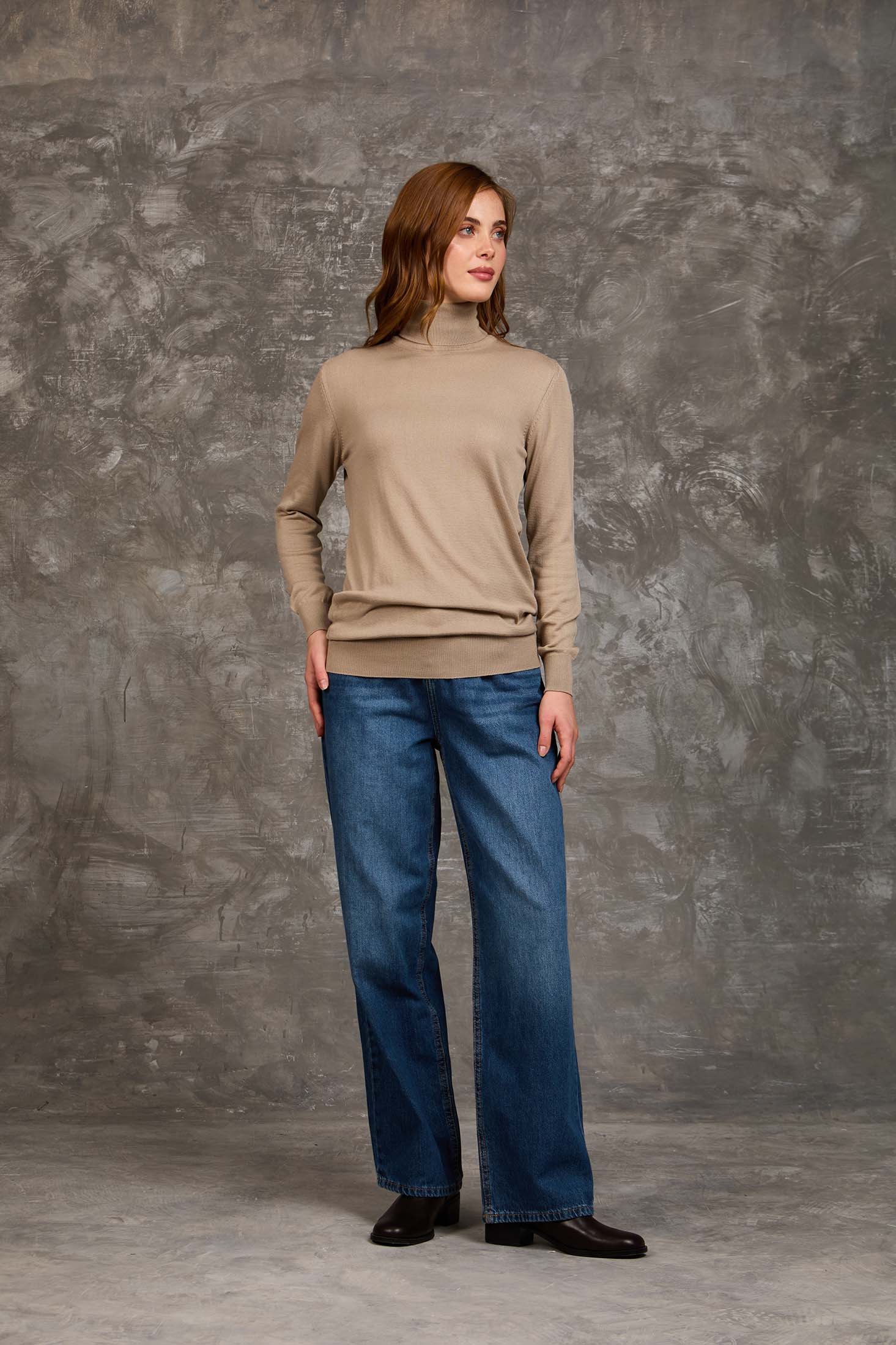 Women Regular Fit Pullover Brown