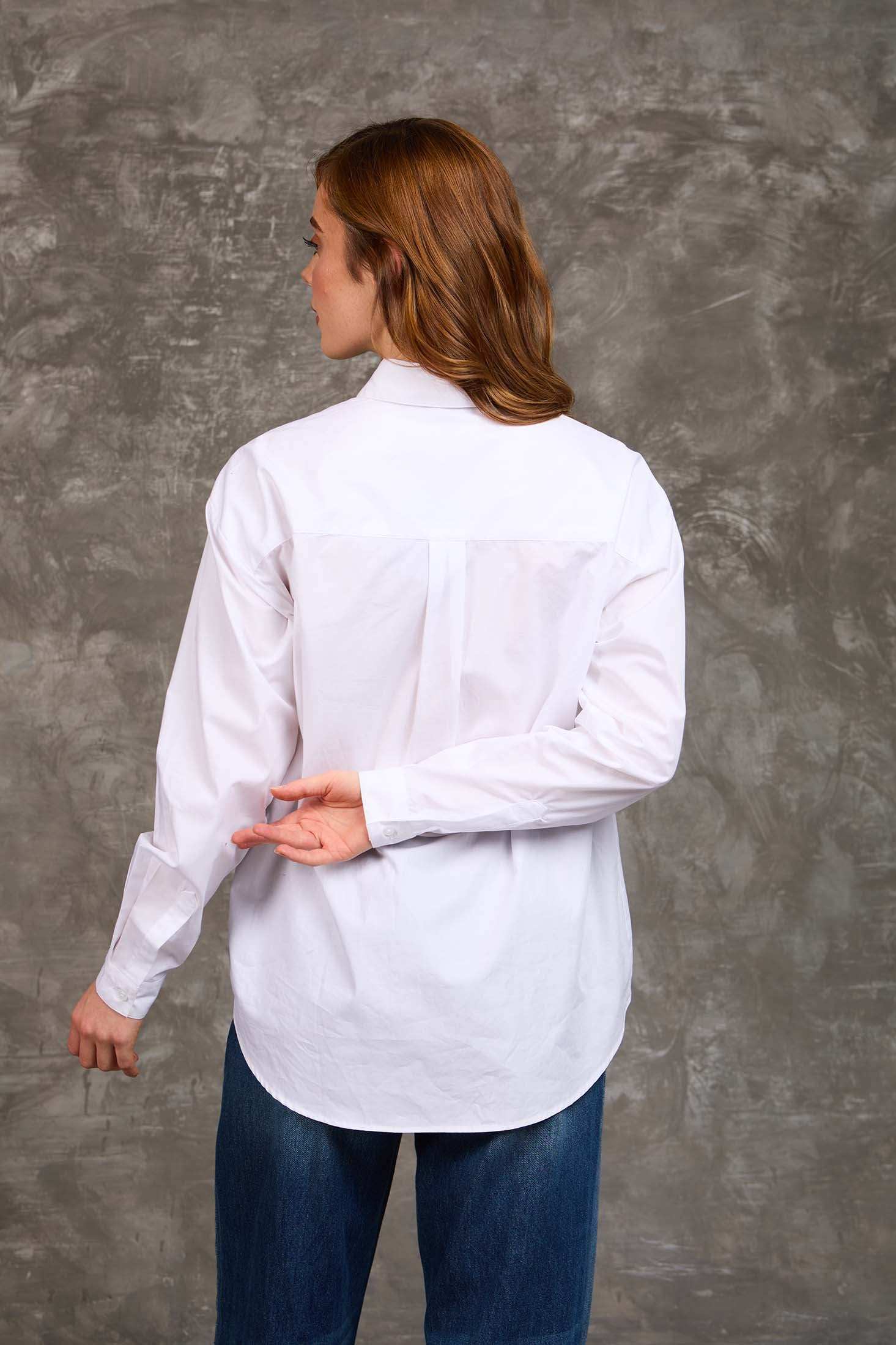 White Cotton Button-Down Shirt