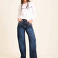 Women Denim Studs Cotton Navy