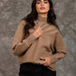 Women Regular Fit Pullover Brown
