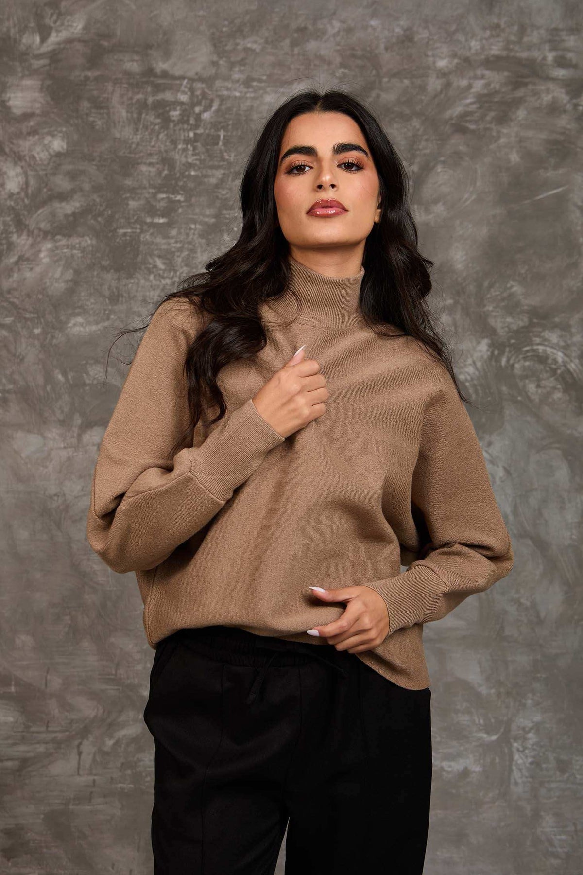 Women Regular Fit Pullover Brown