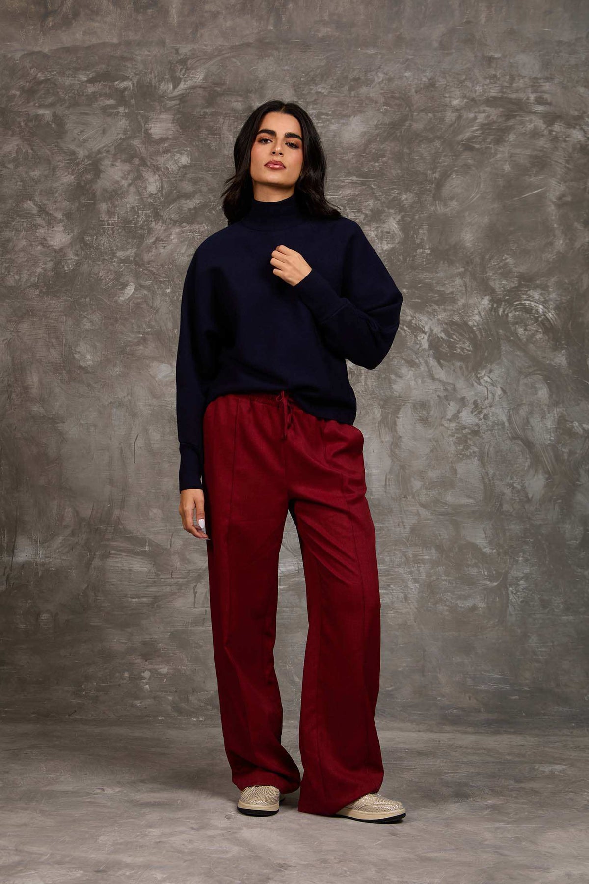 Women Regular Fit Pullover Navy Dark Blue