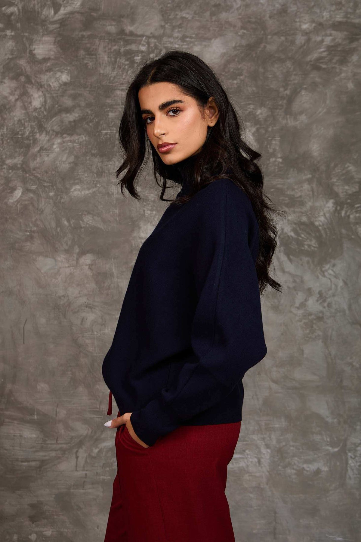 Women Regular Fit Pullover Navy Dark Blue
