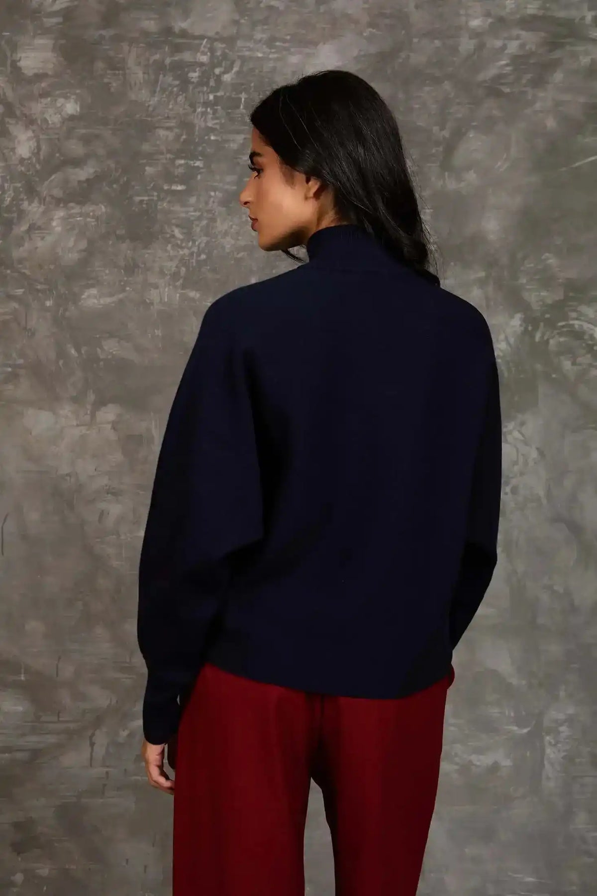 Women Regular Fit Pullover Navy Dark Blue