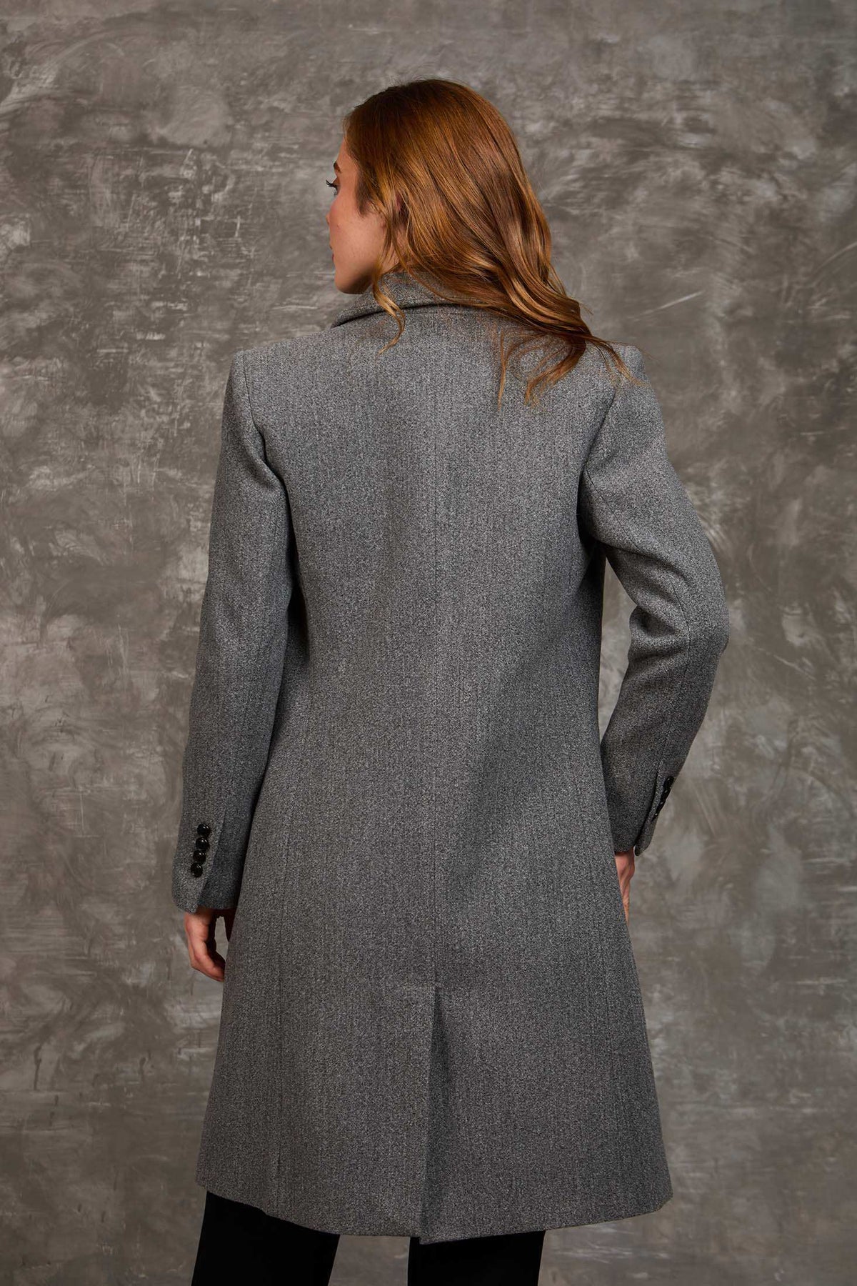 Women Regular Fit Coat Grey