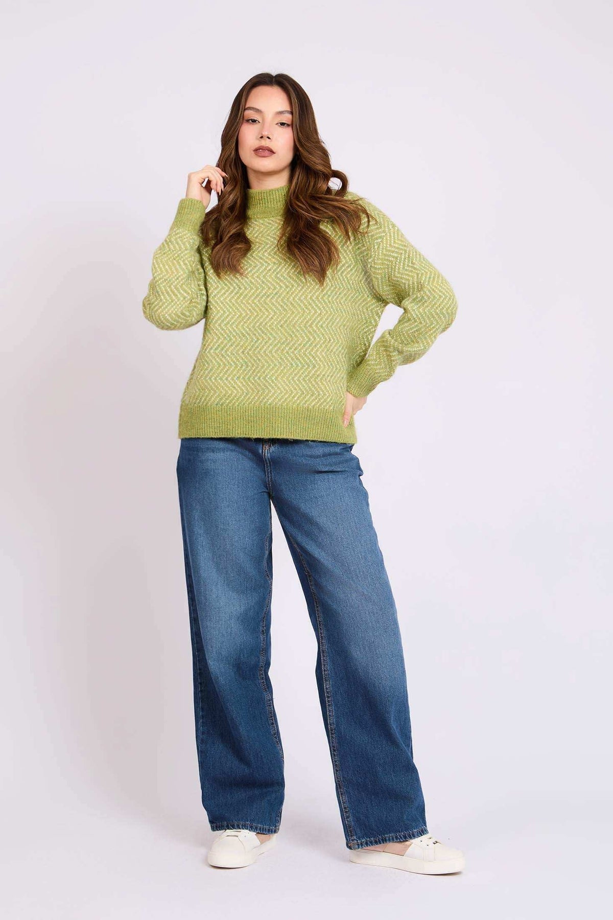 Women Regular Fit Pullover Green