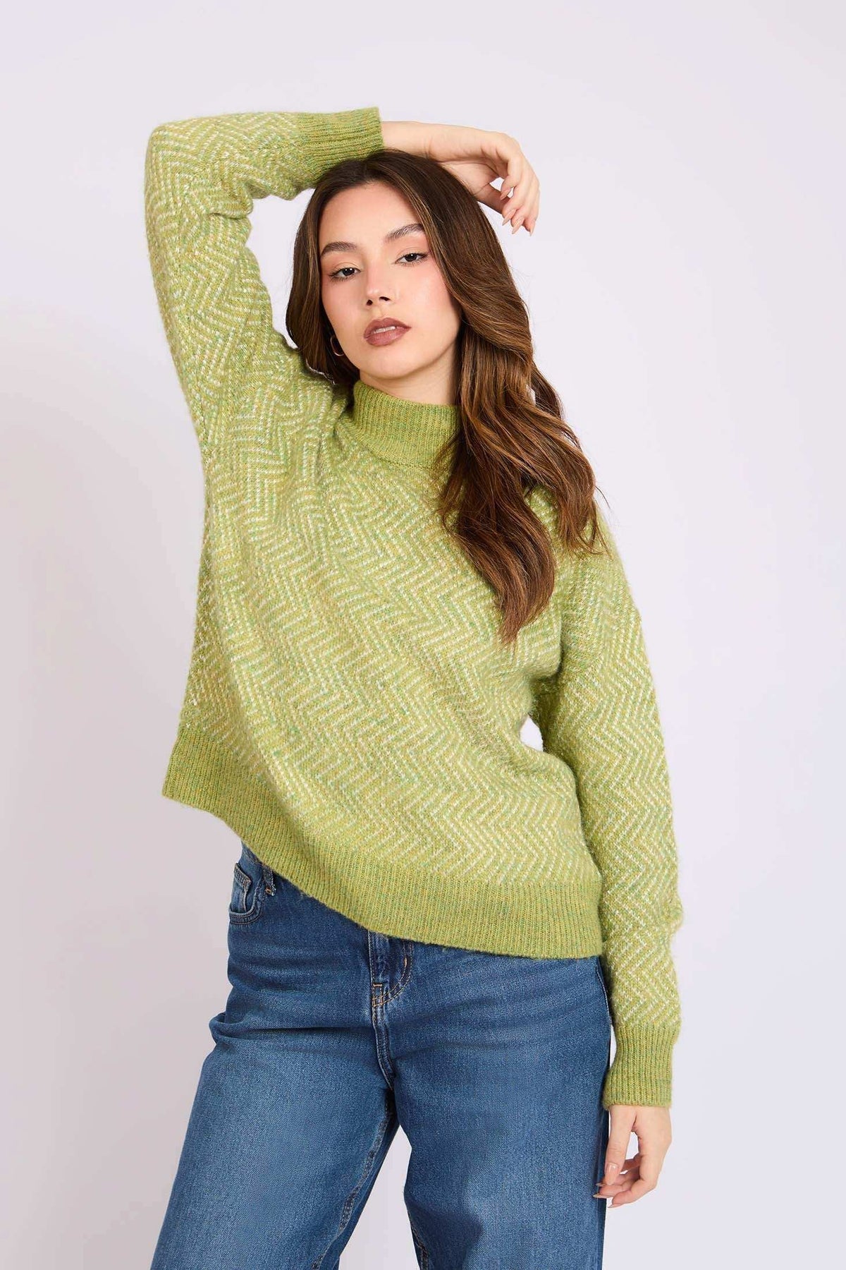 Women Regular Fit Pullover Green