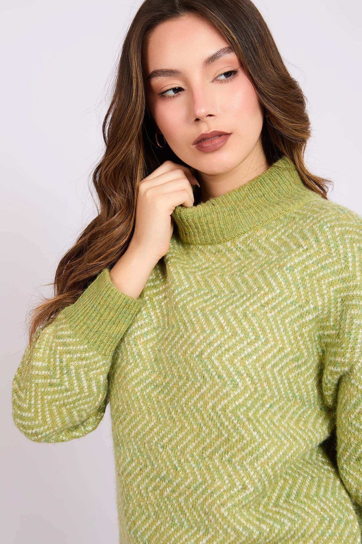 Women Regular Fit Pullover Green