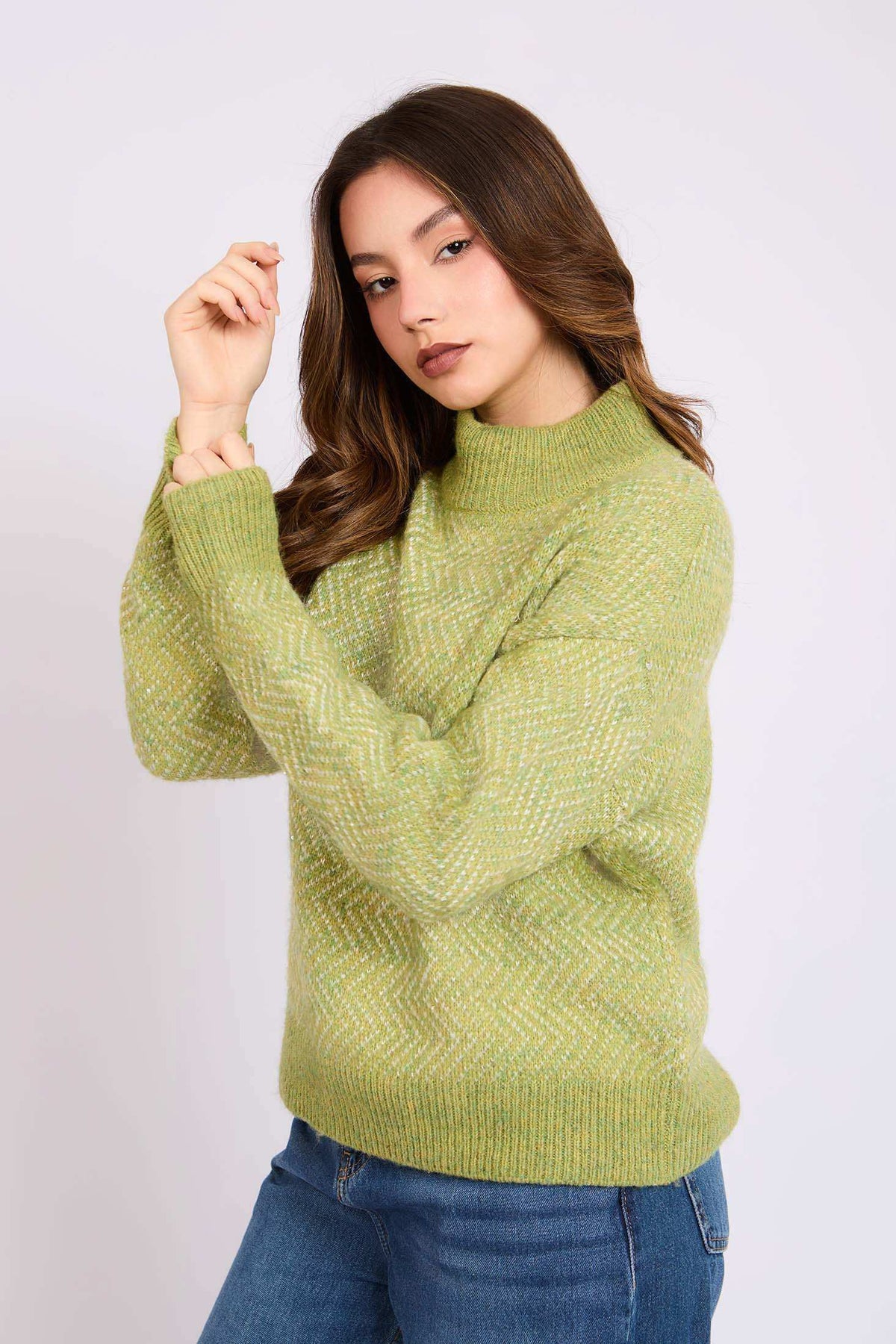 Women Regular Fit Pullover Green