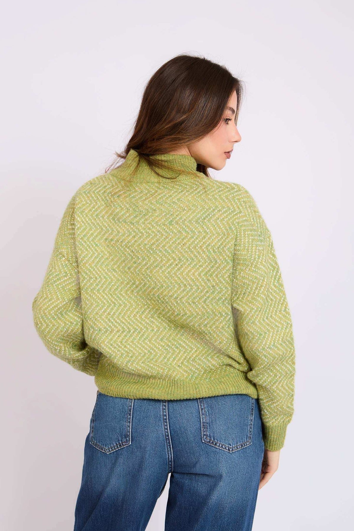 Women Regular Fit Pullover Green