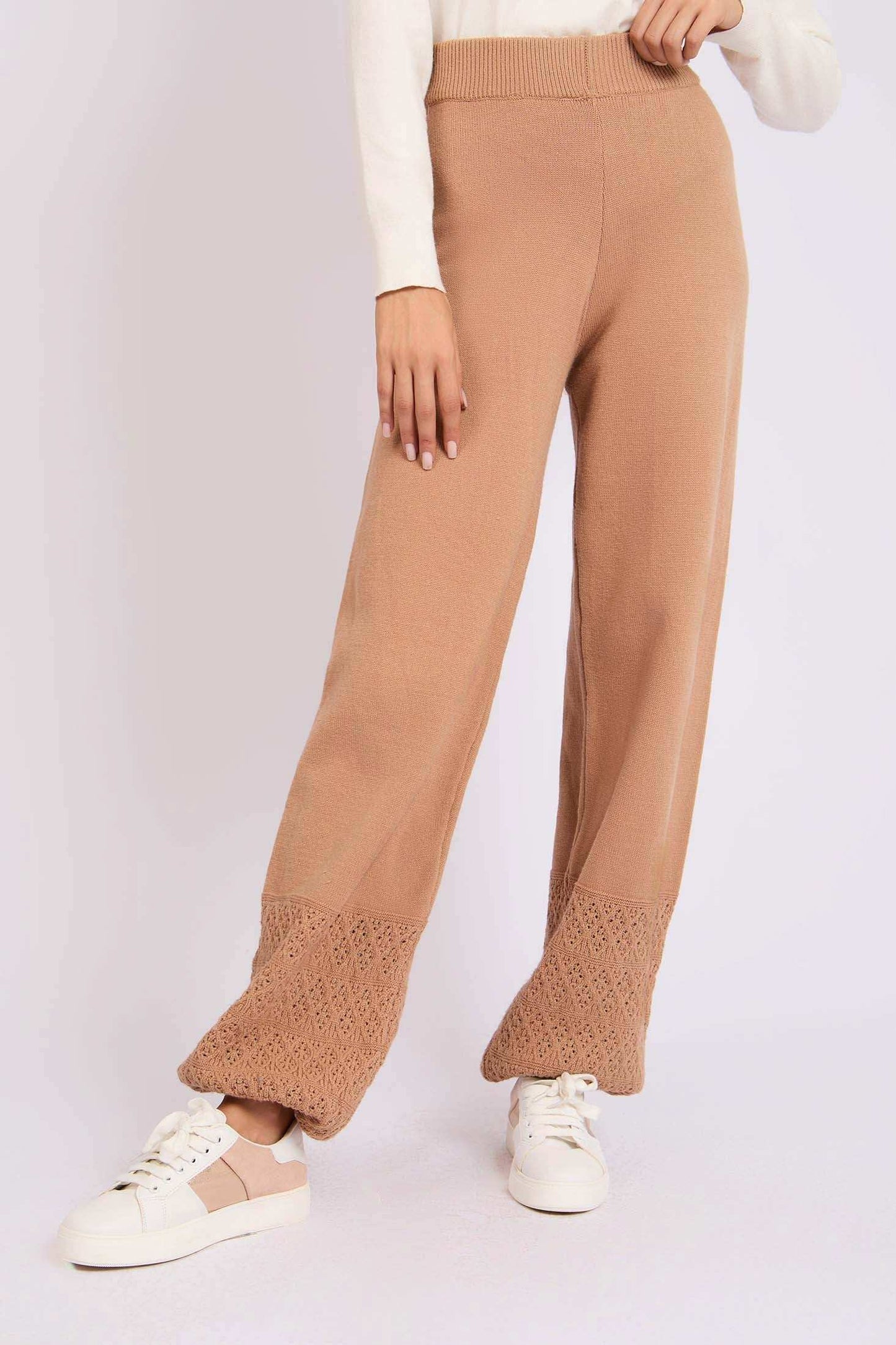 Women Regular Fit Pants Brown