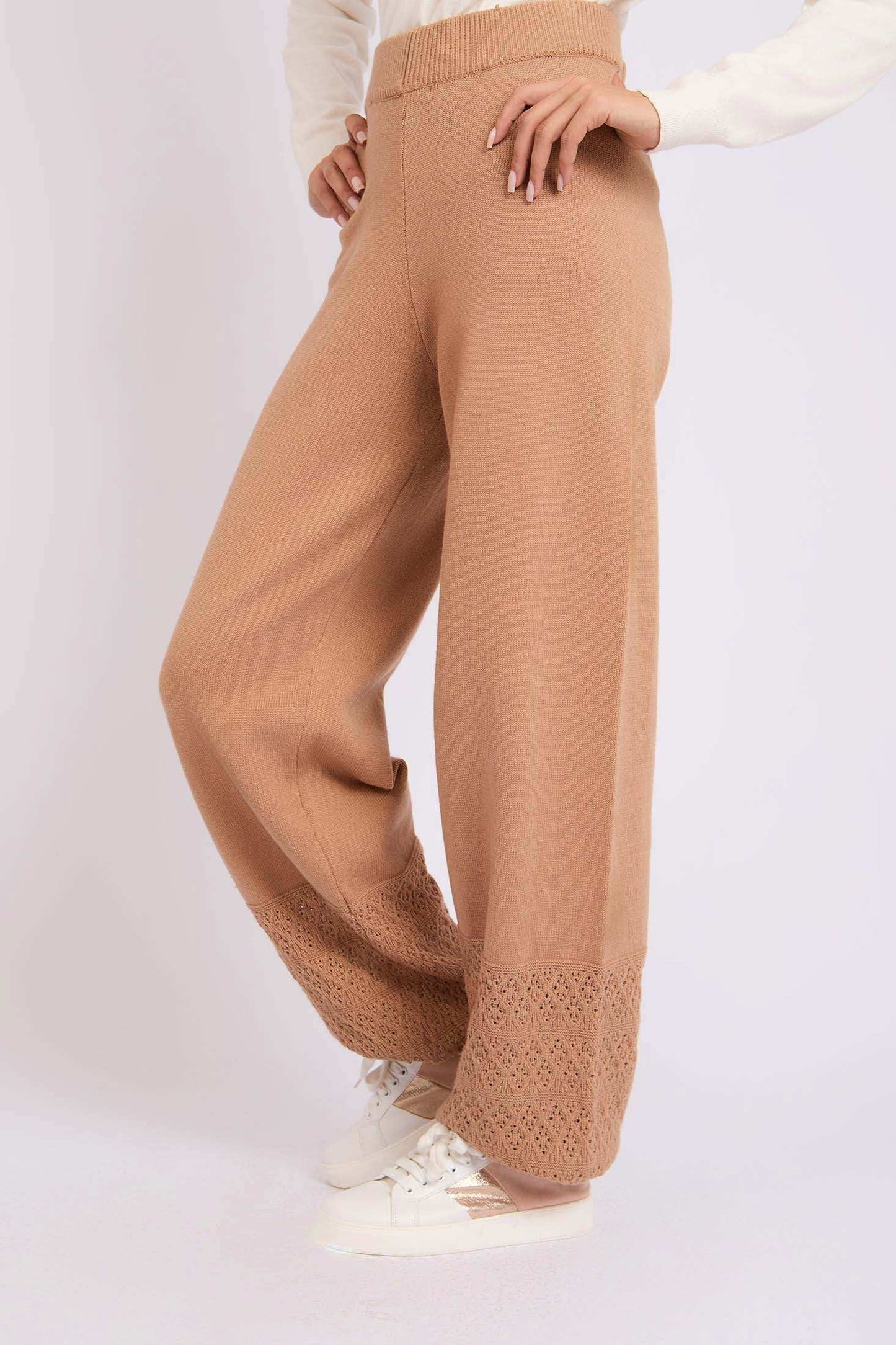 Women Regular Fit Pants Brown