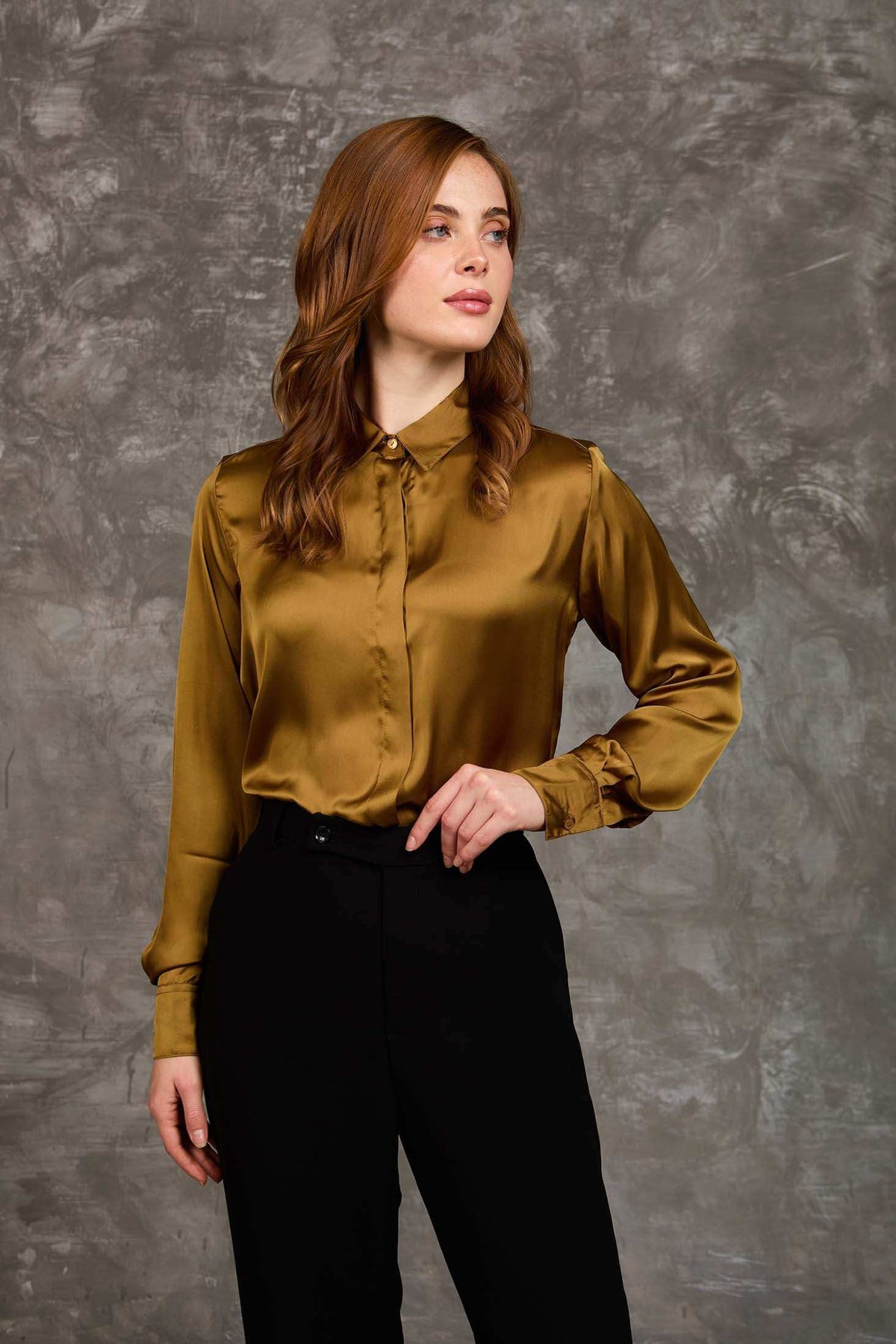 Women Regular Fit Blouse Brown