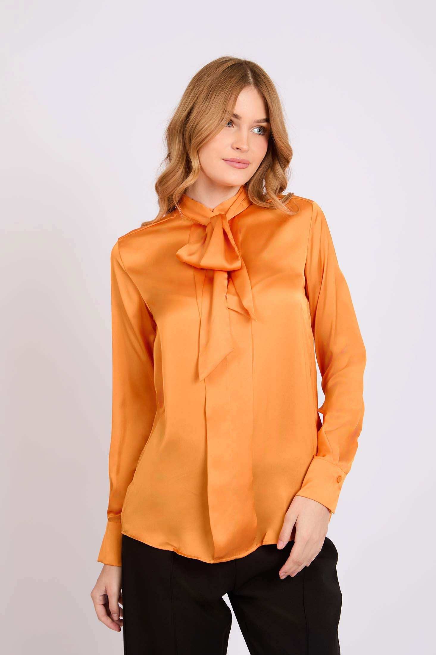 Women Regular Fit Blouse Orange