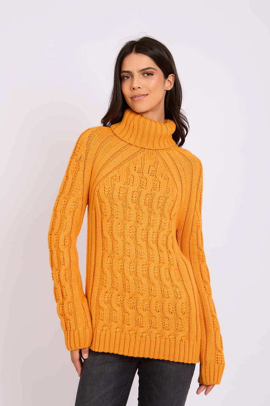 Women Regular Fit Pullover Orange