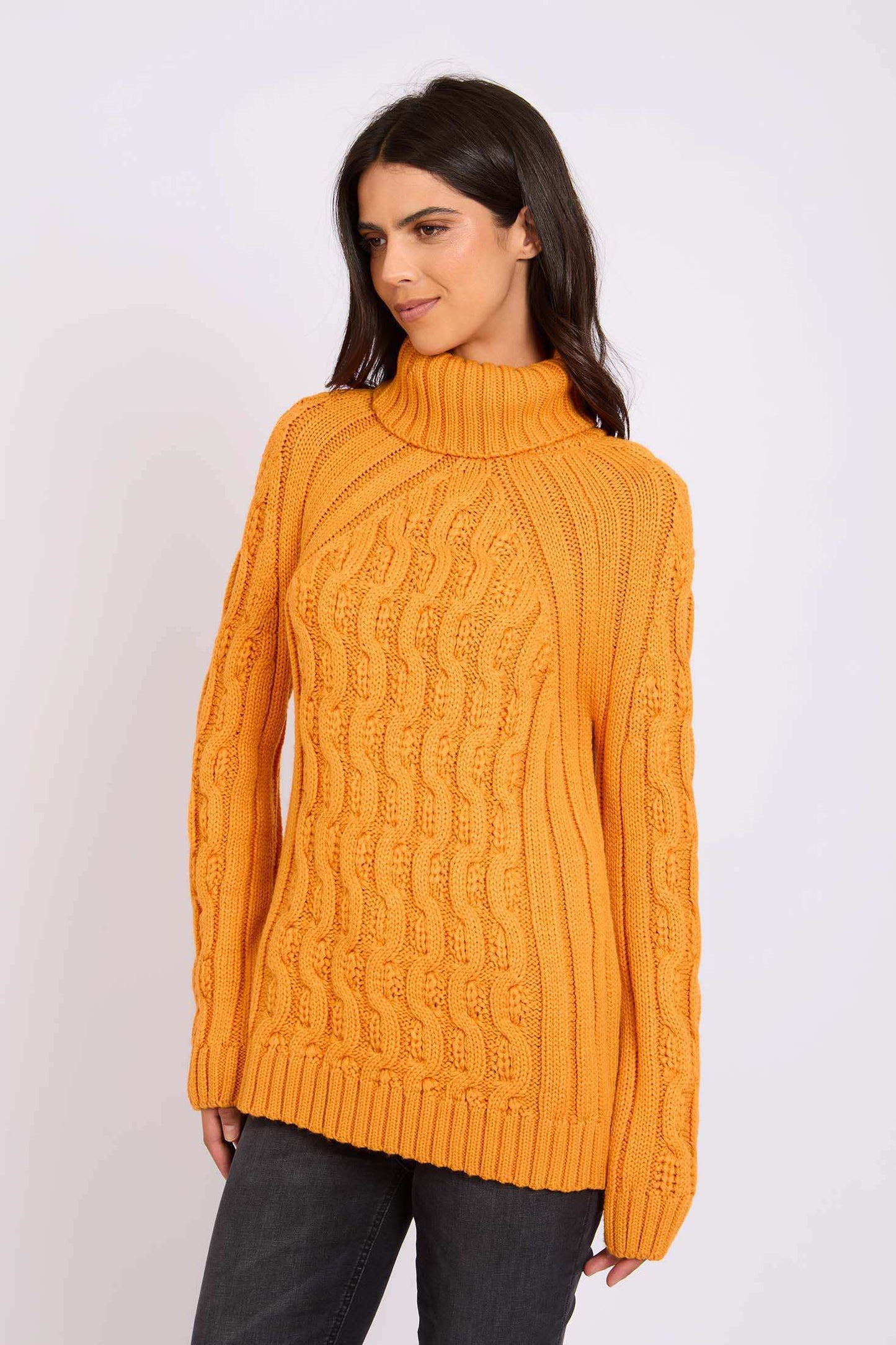Women Regular Fit Pullover Orange