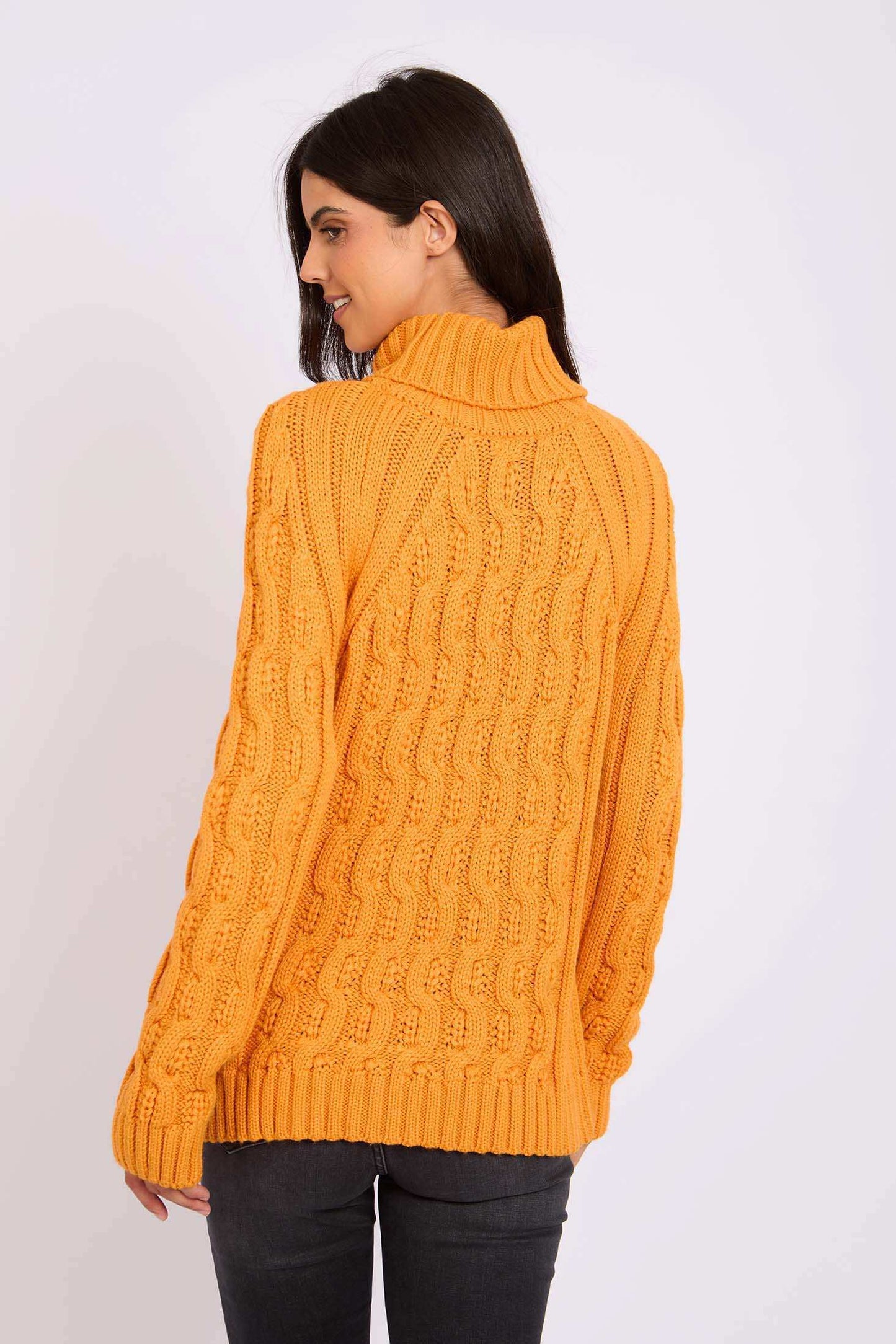 Women Regular Fit Pullover Orange