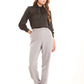Tailored High-Waist Polyester Pants
