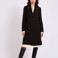 Women Regular Fit Coat Black
