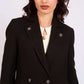Women Regular Fit Coat Black