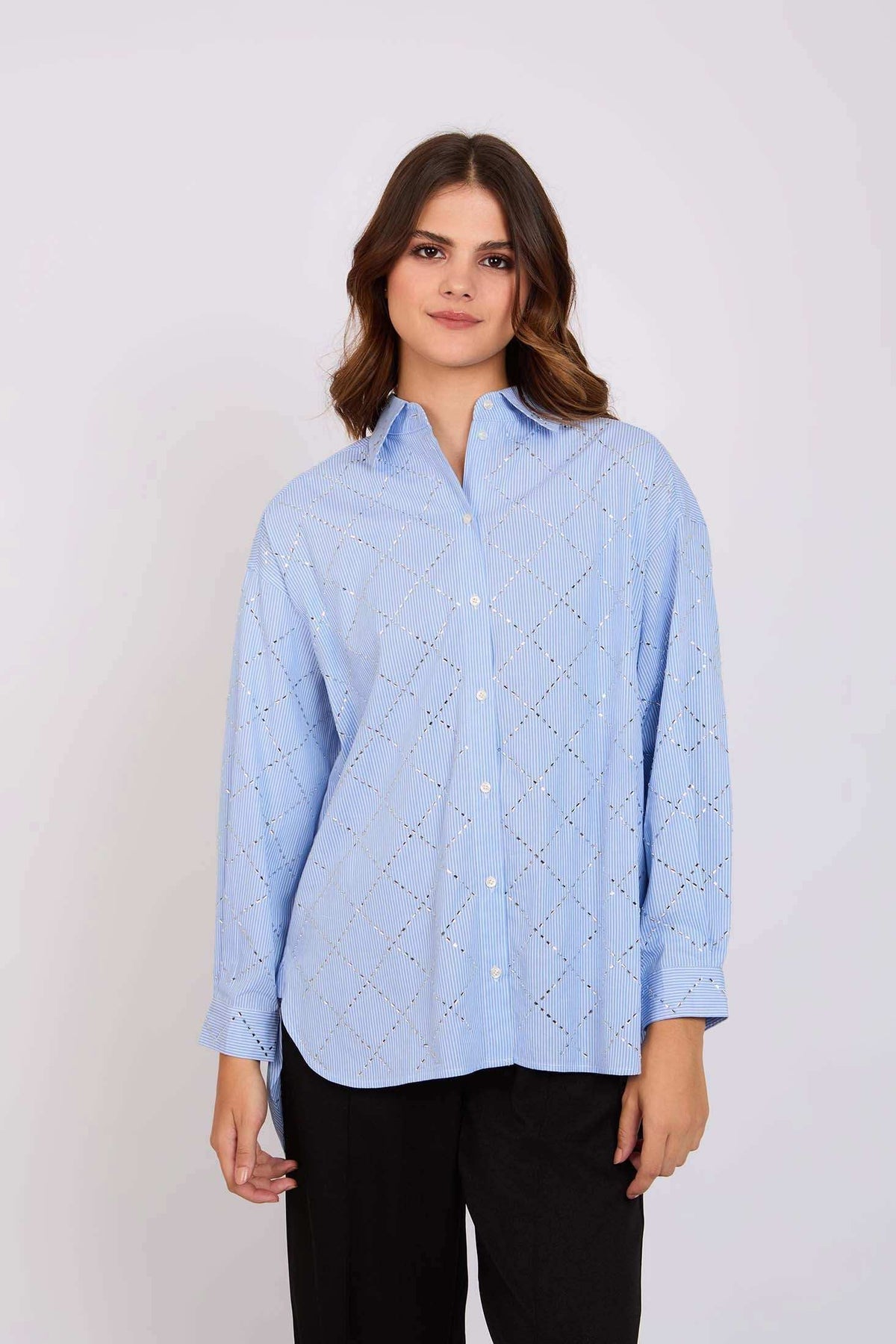 Women Regular Fit Blouse Blue