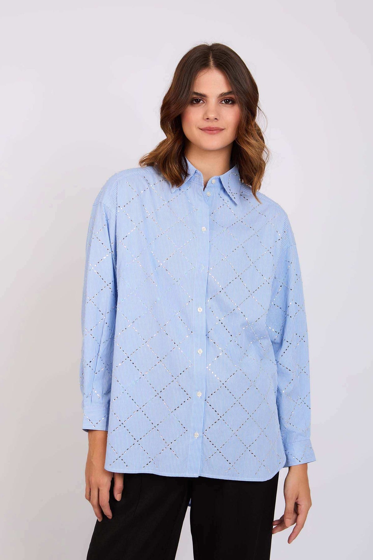 Women Regular Fit Blouse Blue