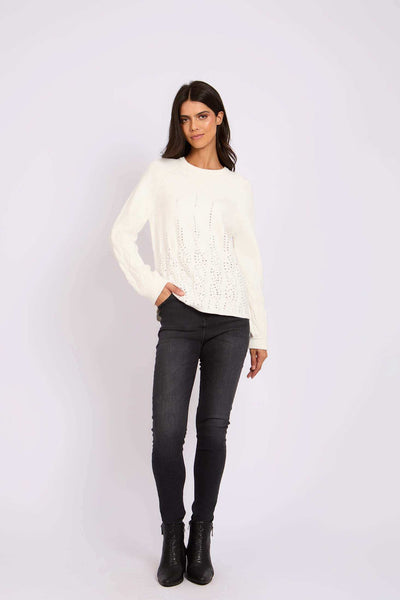 Women Regular Fit Pullover - Off White