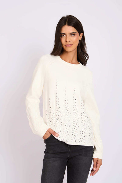 Women Regular Fit Pullover - Off White