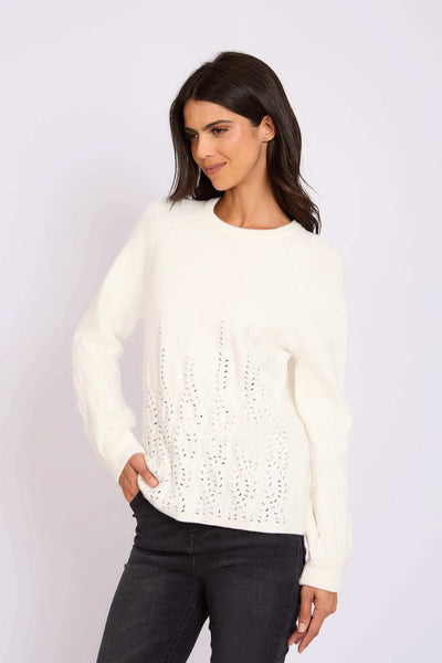 Women Regular Fit Pullover - Off White