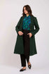 Women Regular Fit Coat Green