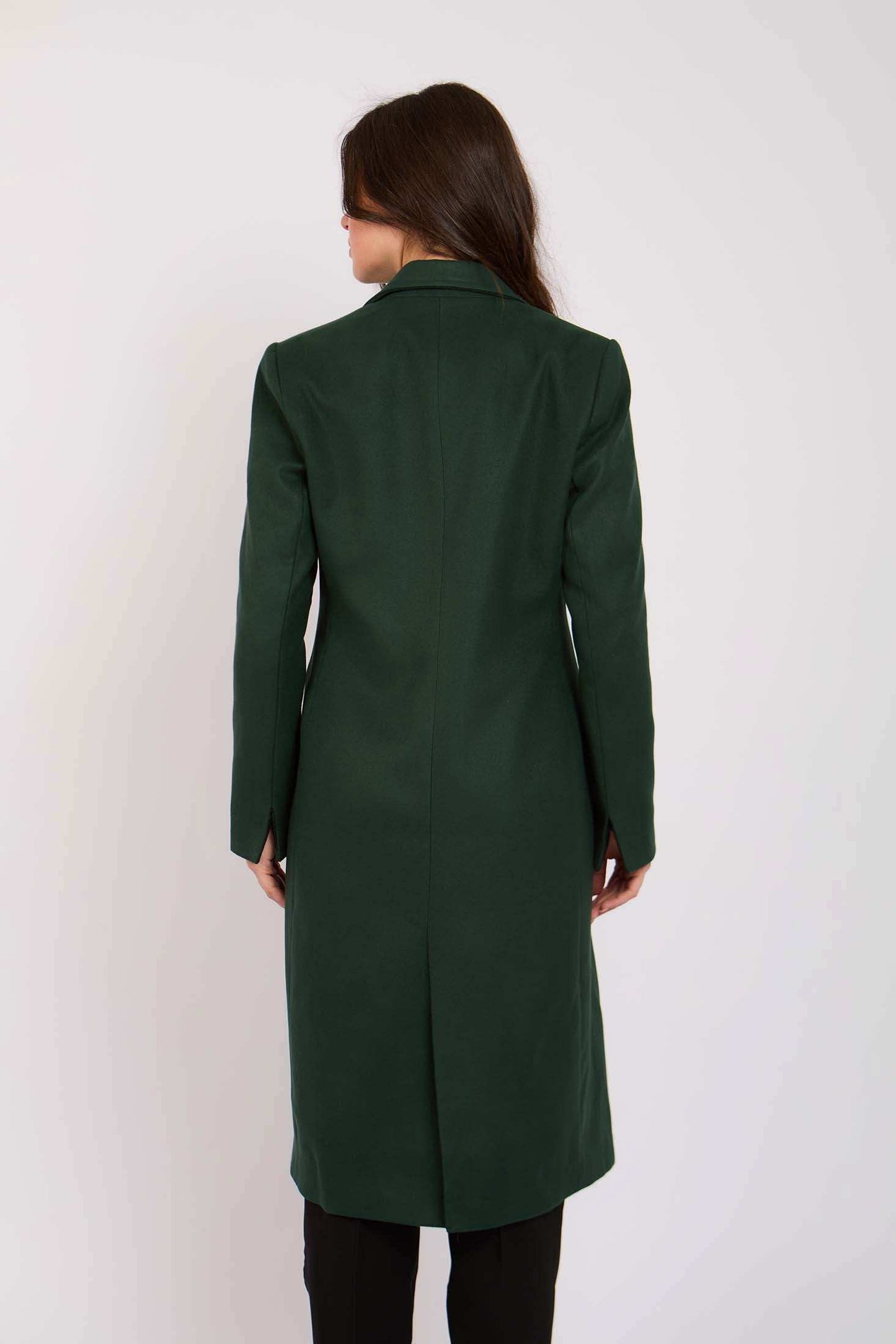 Women Regular Fit Coat Green