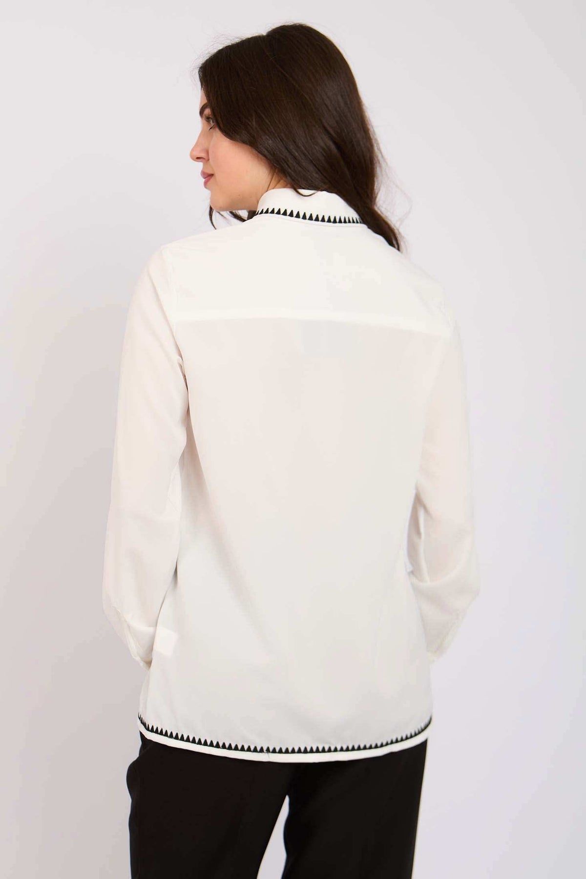 Women Regular Fit Blouse Off White