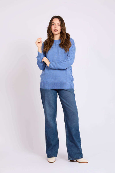 Women Regular Fit Pullover - Blue