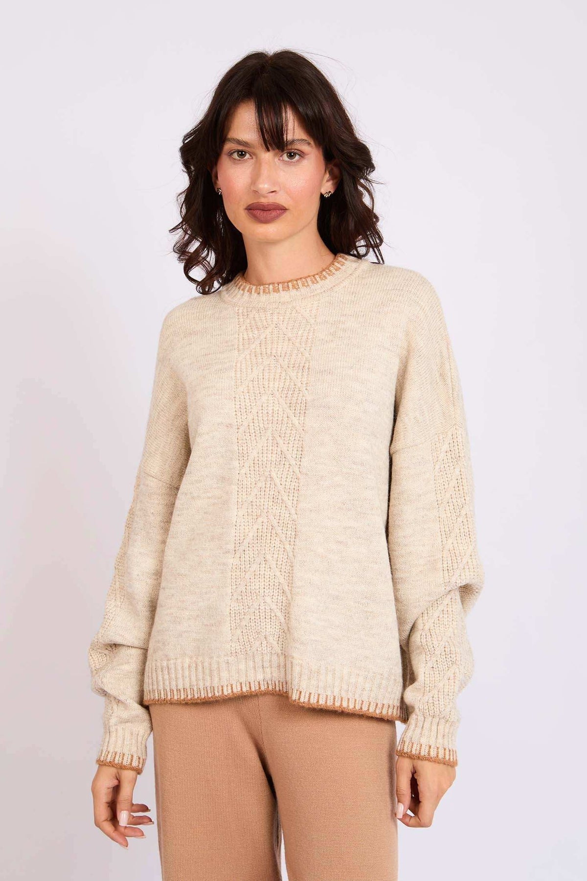 Women Regular Fit Pullover Brown