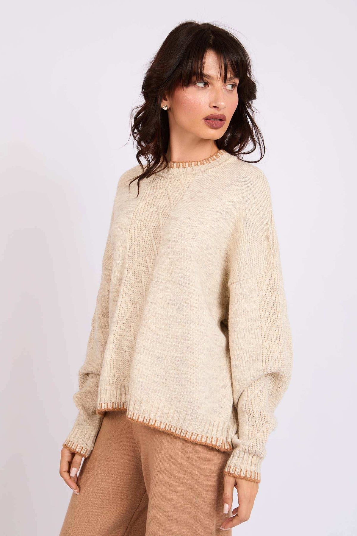 Women Regular Fit Pullover Brown