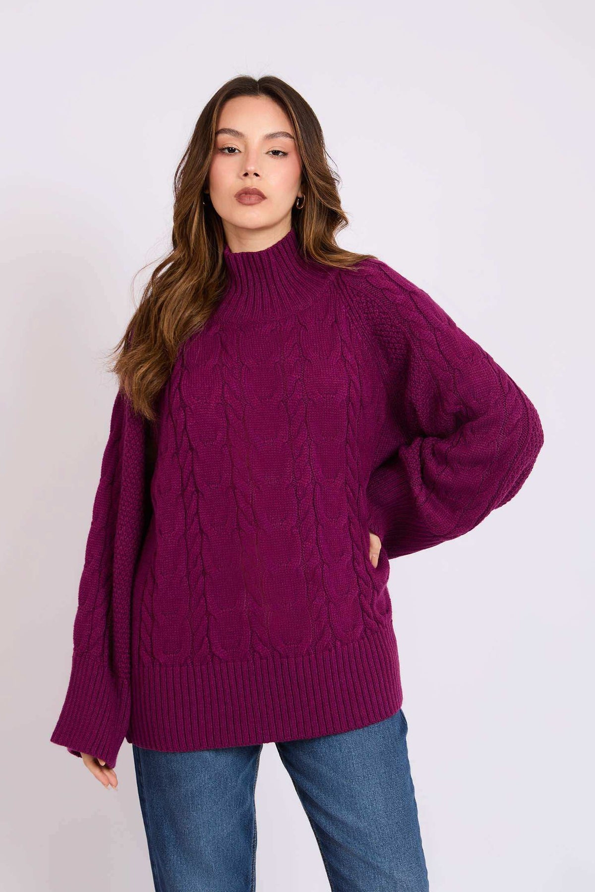 Women Regular Fit Pullover Pink