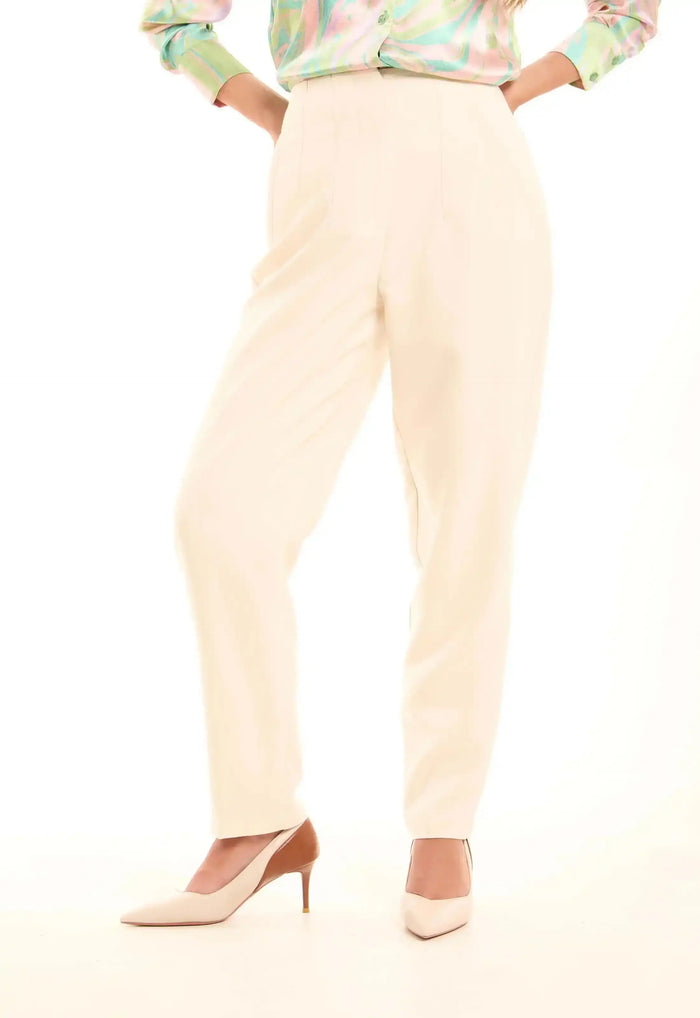 Cream Straight-Leg Pants