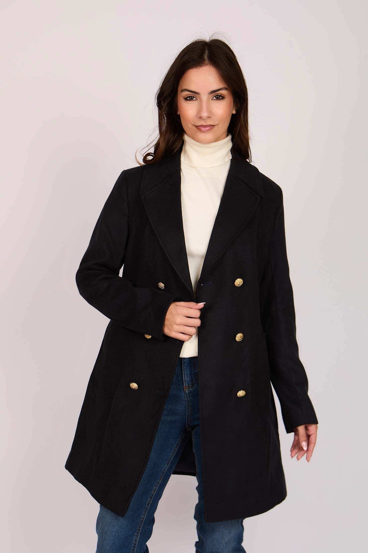 Women Regular Fit Coat Blue