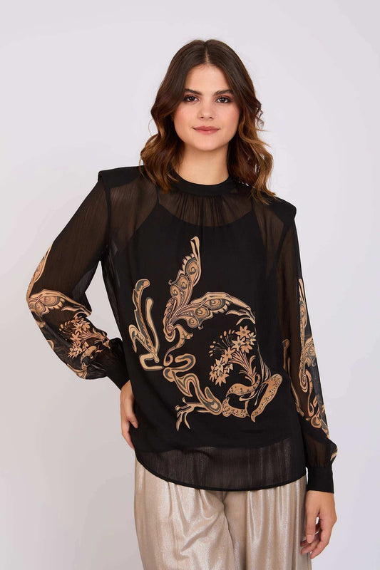Women Regular Fit Blouse Black