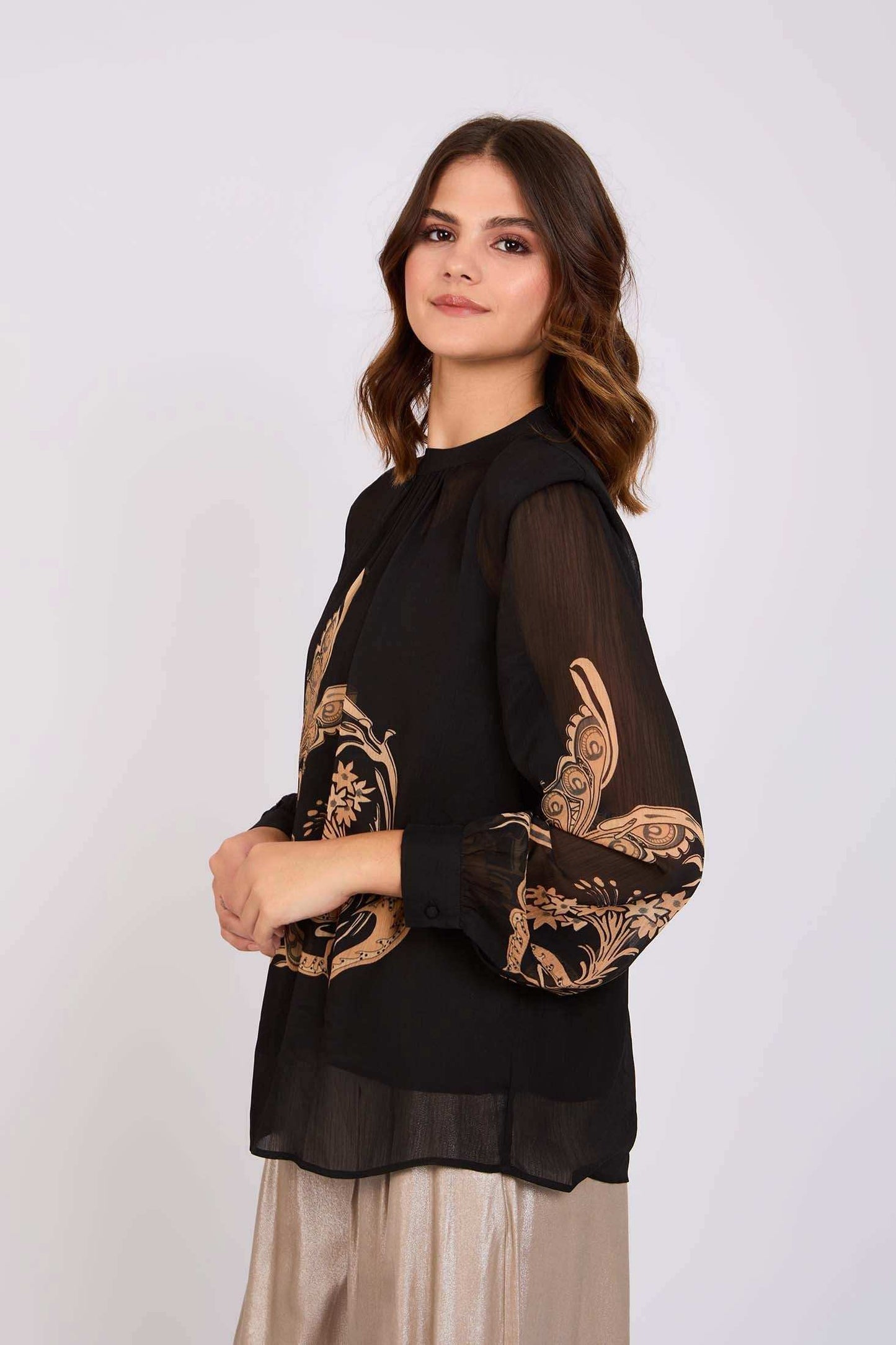 Women Regular Fit Blouse Black