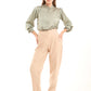 Tailored High-Waist Polyester Pants