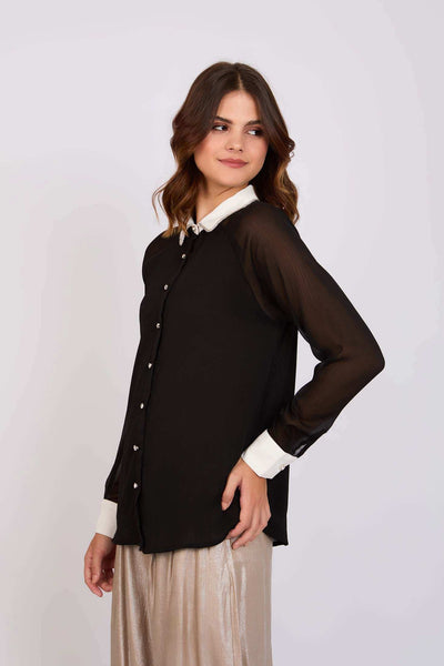 Women Regular Fit Blouse - Black