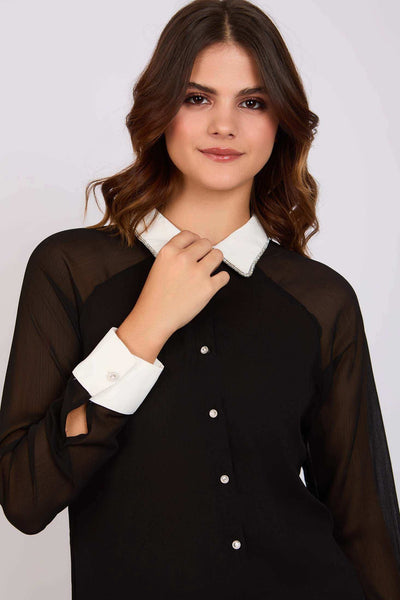 Women Regular Fit Blouse - Black