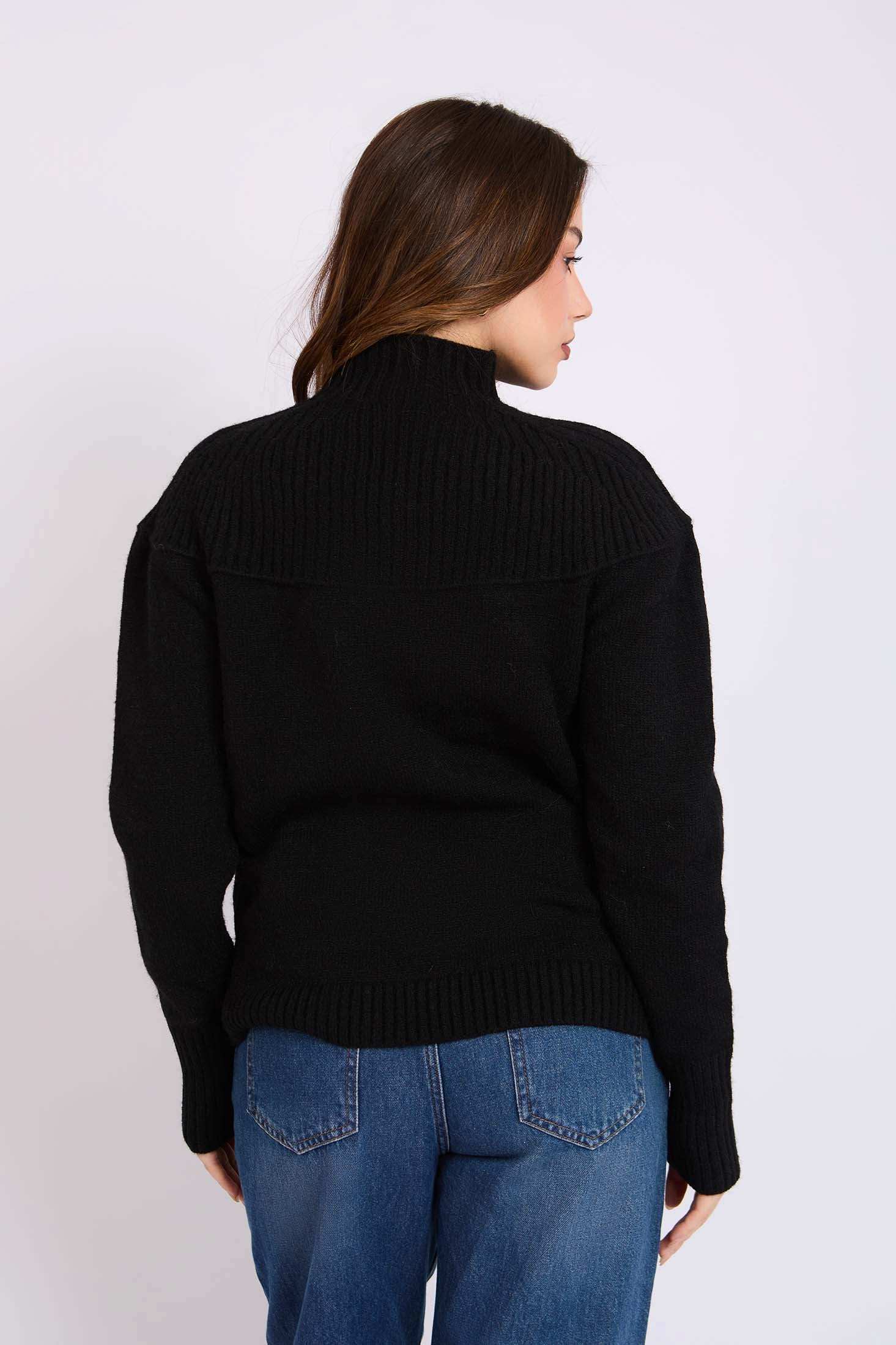 Women Regular Fit Pullover Black