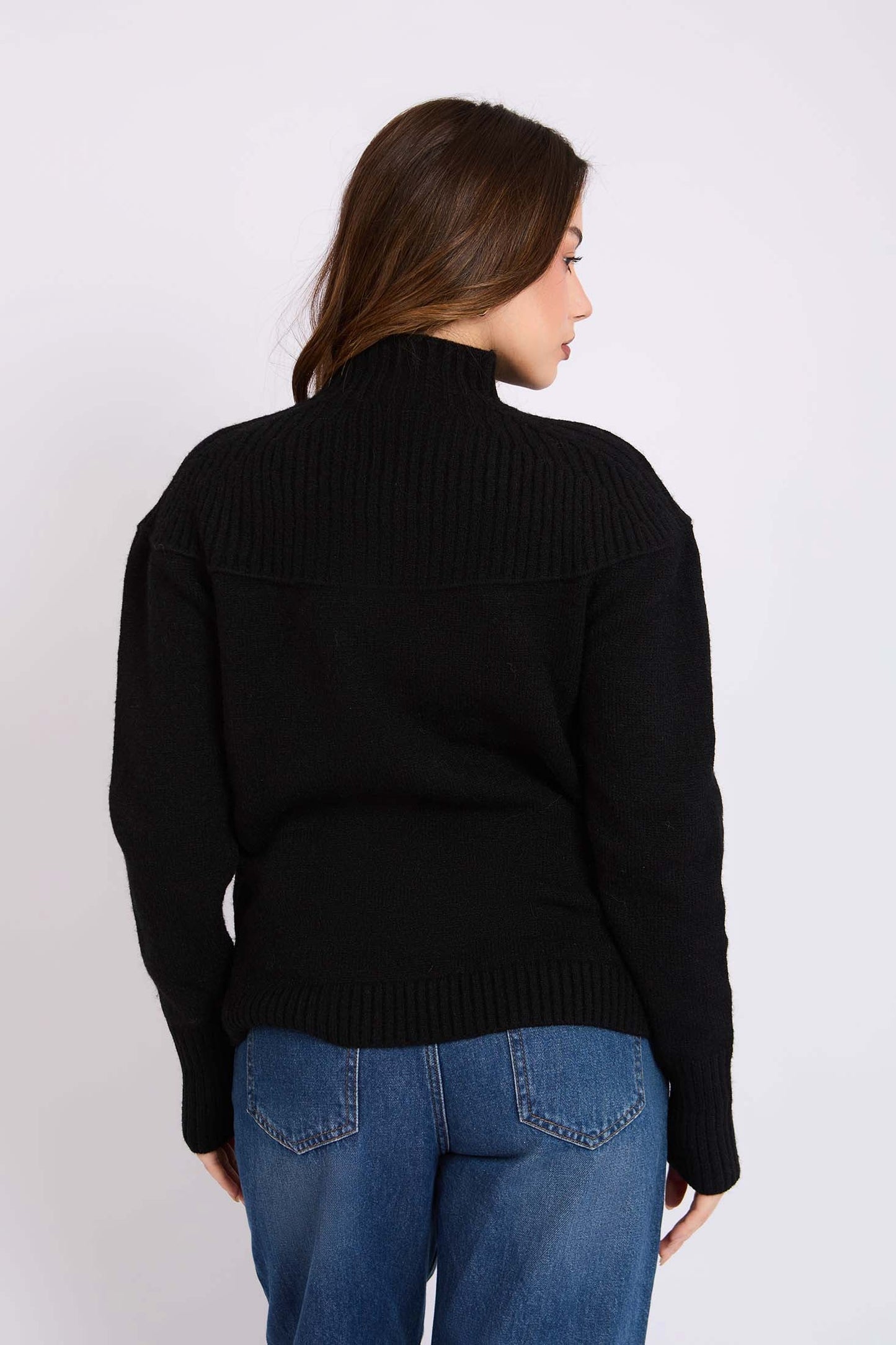 Women Regular Fit Pullover Black