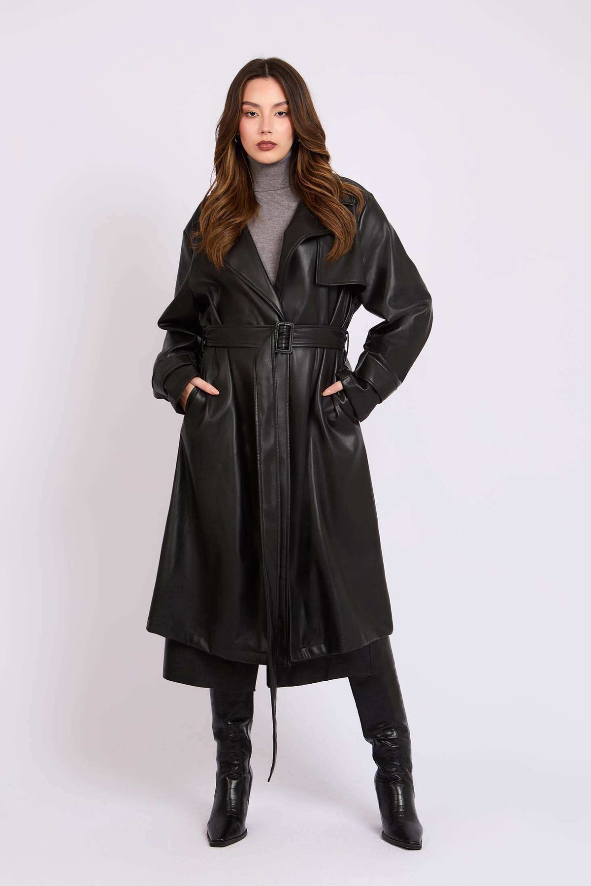 Women Regular Fit Coat Black